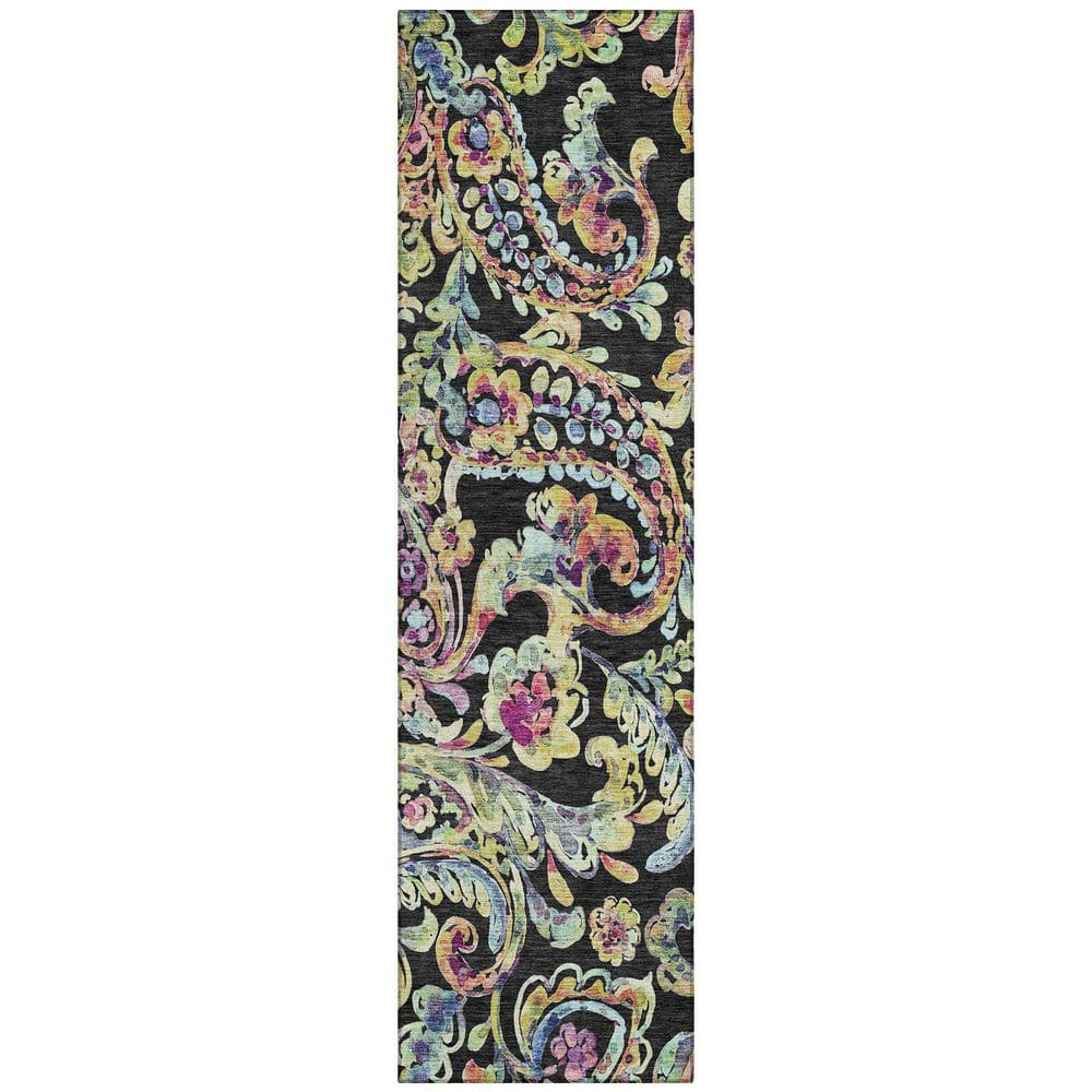 Chantille Machine Washable Indoor/Outdoor Abstract ACN834 Black 2 ft. 3 in. x 7 ft. 6 in. Area Rug price history on PriceWatchPro