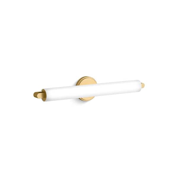 KOHLER Crue 24 in. 1-Light Brushed Moderne Brass Wall Sconce LED Vanity Light Bath Bar