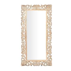 Light Brown Traditional Wall Mirror, 36 in. x 2 in. x 72 in.