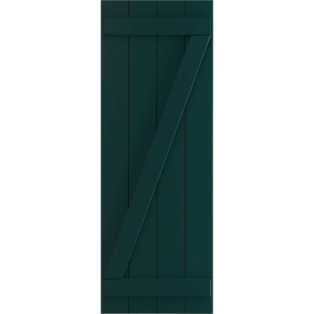 21-1/2 in. x 71 in. True Fit PVC 4-Board Joined Board and Batten Shutters with Z-Bar Pair in Thermal Green price history on PriceWatchPro