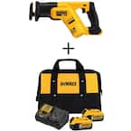 20-Volt MAX Cordless Compact Reciprocating Saw with (2) 20-Volt Battery 5.0Ah & Charger