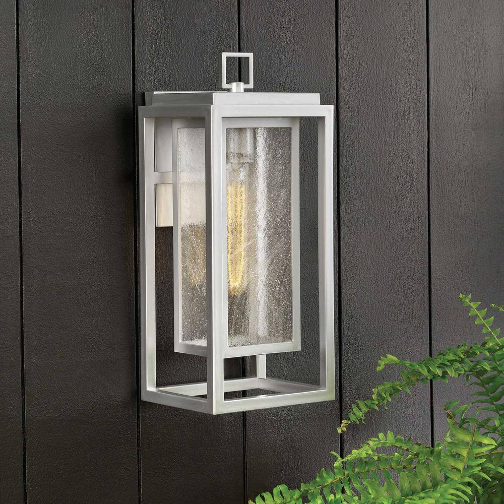Republic 1-Light Satin Nickel Hardwired Outdoor Wall Lantern Sconce price history on PriceWatchPro
