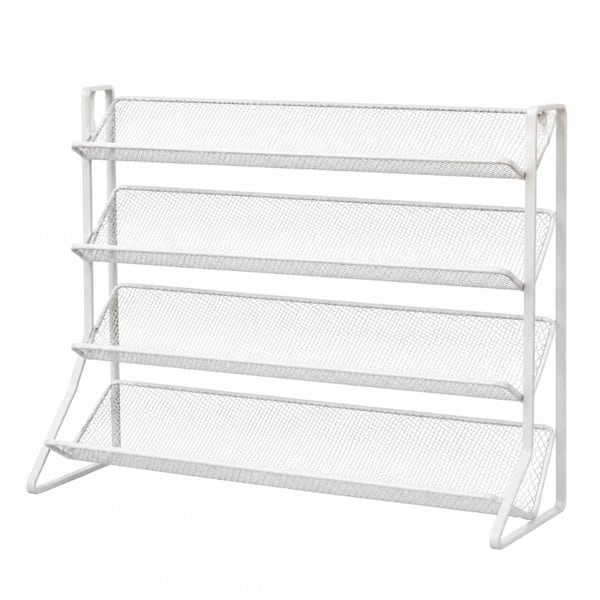 Four Tier Iron Spice Rack with 24 Glass Spice Jars Bamboo Airtight Lids and Labels Countertop Cabinet Organizer Set