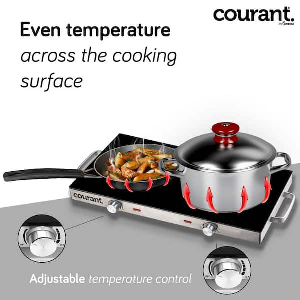 CEB2186ST Courant Double-Burner, 1700W Hot Plate, Stainless