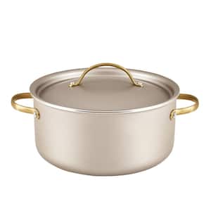 Radiant 5.5 qt. Round Aluminum Nonstick Dutch Oven in Champagne with Lid