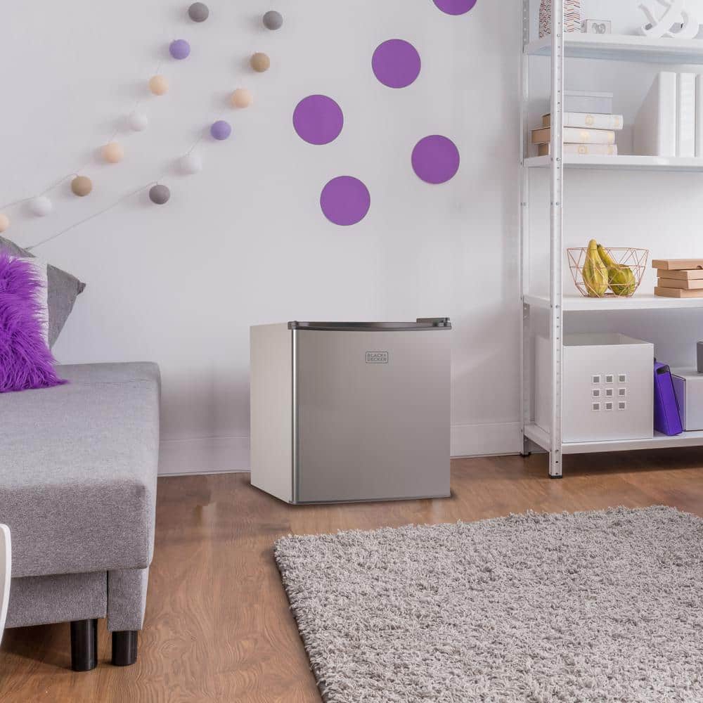 Compact 1.7 cu. ft. Silver Mini Fridge with Energy Star Certification