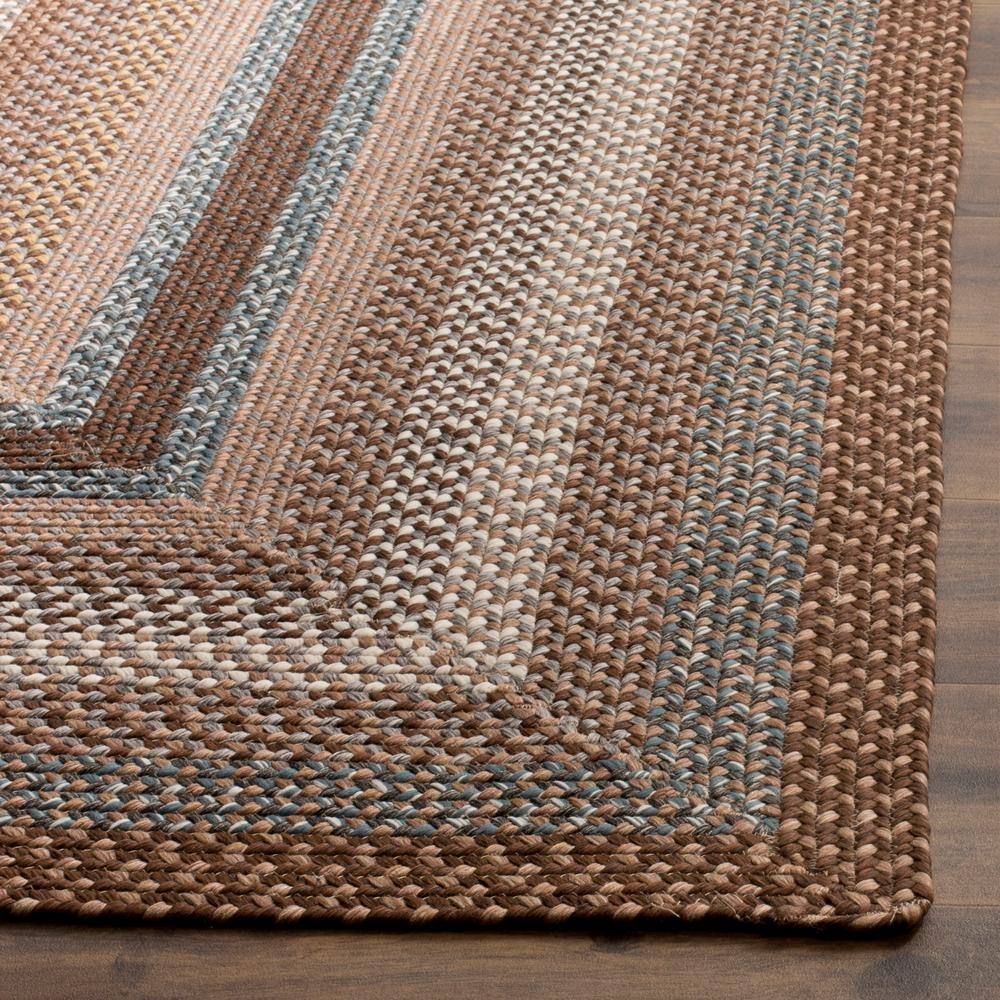 Handwoven Reversible Braided Square Rug in Vibrant Blue - Synthetic, Easy Care