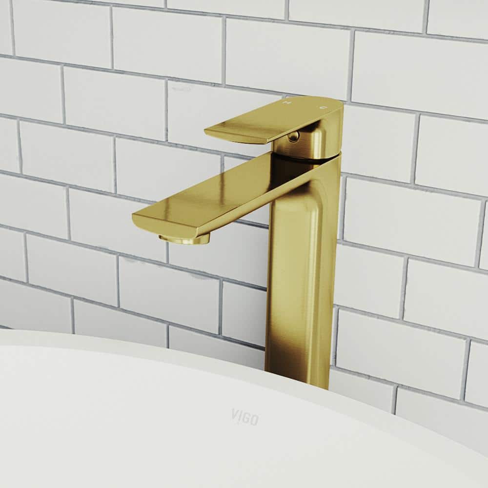Matte Gold Single Handle Vessel Sink Bathroom Faucet