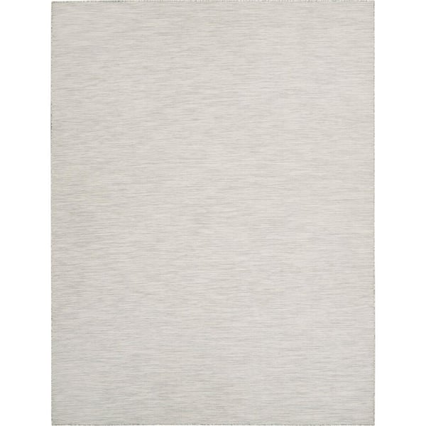 Nourison Positano Light Gray 6 ft. x 9 ft. Solid Modern Indoor/Outdoor Patio Area Rug