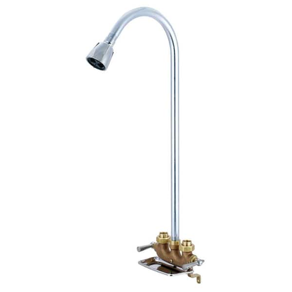 Central Brass 1-Spray Cast Brass Utility Shower Faucet in Rough Brass (Valve Included)