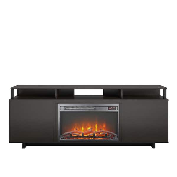 Ameriwood Home Scepter 59.41 in. Freestanding Electric Fireplace TV Stand in Espresso Fits TV's upto 65 in.
