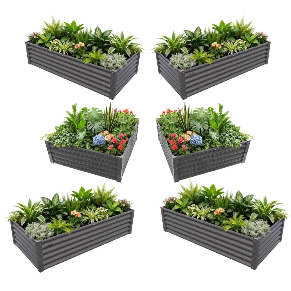 6-Piece Gray Metal Raised Garden Bed for Flexible Backyard Layouts price history on PriceWatchPro