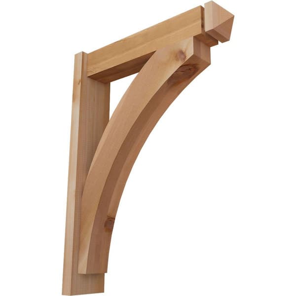 Ekena Millwork 6 in. x 32 in. x 24 in. Western Red Cedar Thorton Arts and Crafts Smooth Outlooker