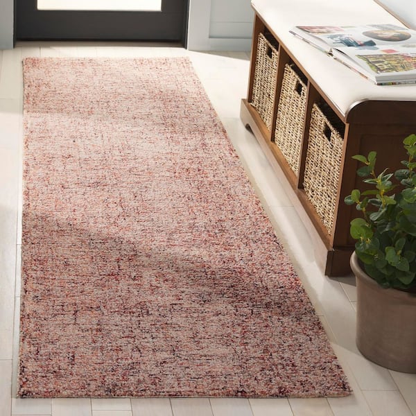 Abstract 2 ft. x 8 ft. Rust/Ivory Solid Color Abstract Runner Rug