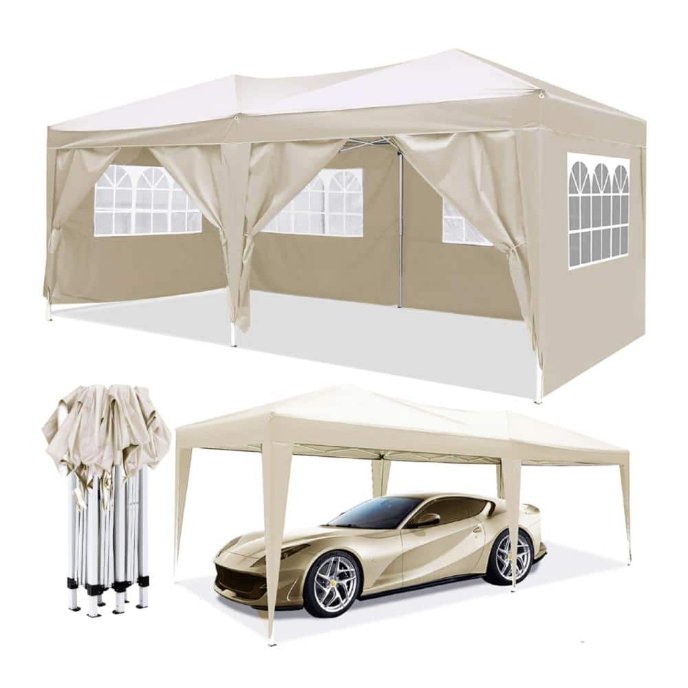 CRAZY CREEK×HYSTERIC/POP UP SHADE Otryad 10 ft. x 20 ft. Beige Pop Up Canopy, Outdoor Folding