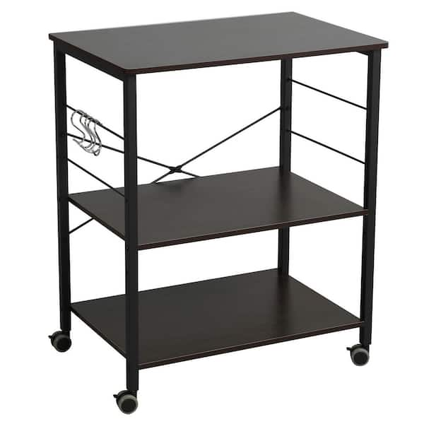 FUFU&GAGA Black 5-Tiers Standing Baker's Racks with Wood Table Utility Storage  Shelf Kitchen Organizer Rack LWJHJ0053-03 - The Home Depot