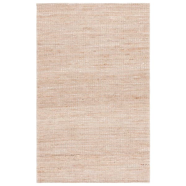 Natural Fiber 6 ft. x 9 ft. Natural/Ivory Distressed Solid Color Area Rug
