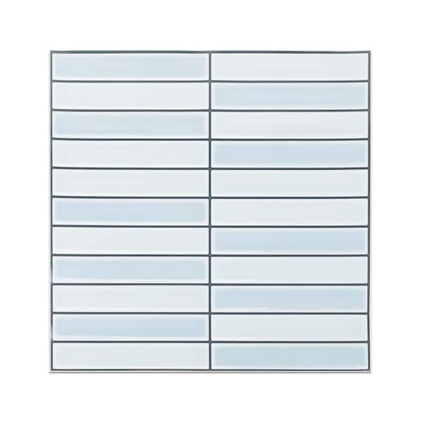 10 in. x 10 in. Vinyl Peel and Stick Backsplash Stickers, Blue Wall Tile for Kitchen and Bathroom (6.94 sq. ft./10-Pack)