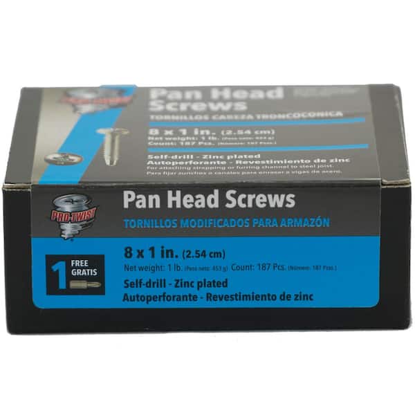 Pro-Twist #8 x 1 in. #2 Phillips Pan Head Screws 1 lb. Box