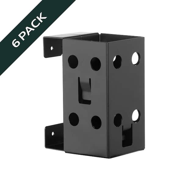 4 in. x 4 in. Black Steel Deck Railing Post Pocket Anchor (6-Pack)