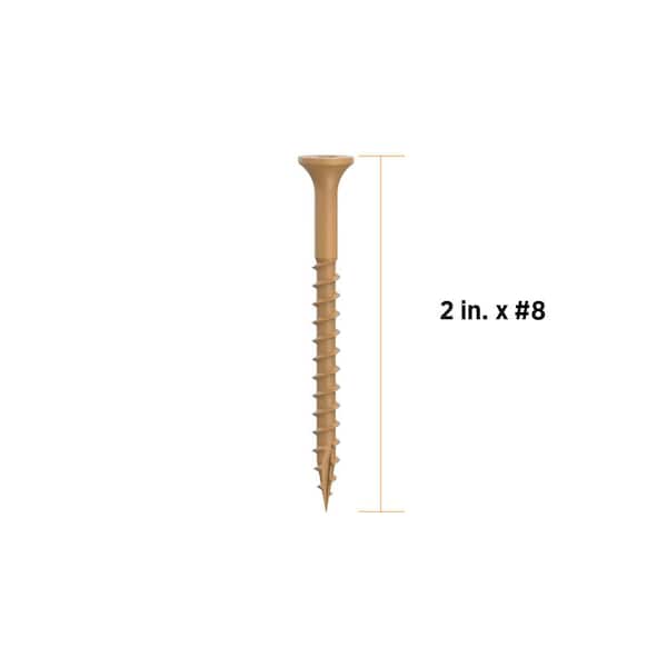 2 in. #8 Tan Star Drive Exterior Bugle Head Wood Deck Screws (1750-Count)