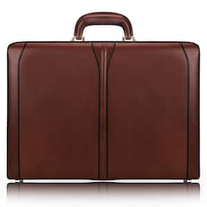 Turner, Top Grain Cowhide Leather, 4.5 in. Expandable Attache Briefcase, Brown (80484)