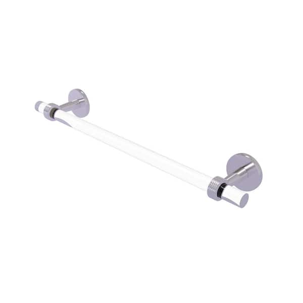 Allied Brass Clearview Collection 18 in. Wall Mounted Towel Bar with Groovy Accents in Satin Chrome