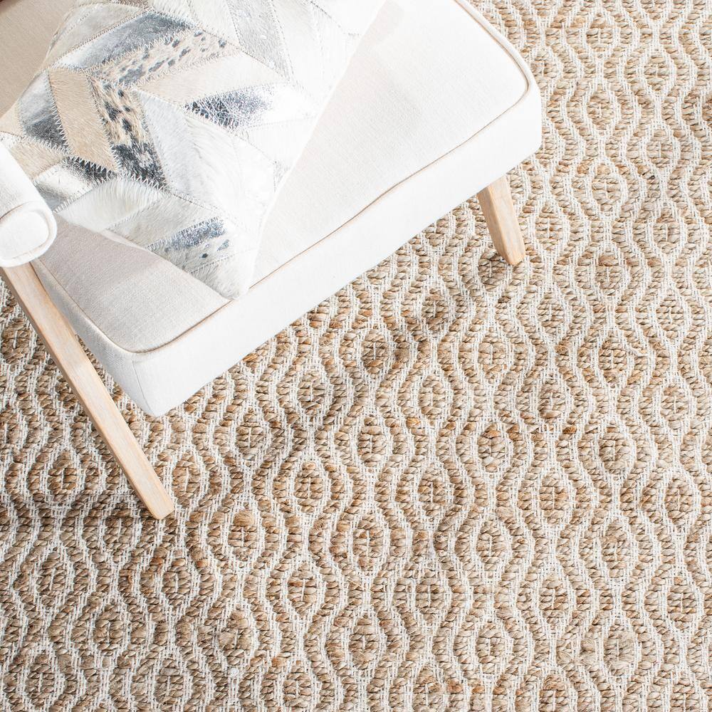 Natural Hand-Knotted Cotton Rectangular Area Rug 4' x 6'