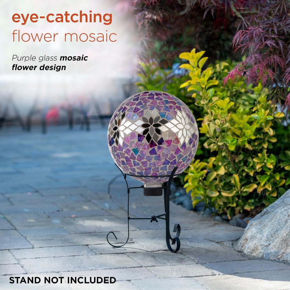 Enchanted Purple Mosaic 10" Gazing Globe for Garden Decor