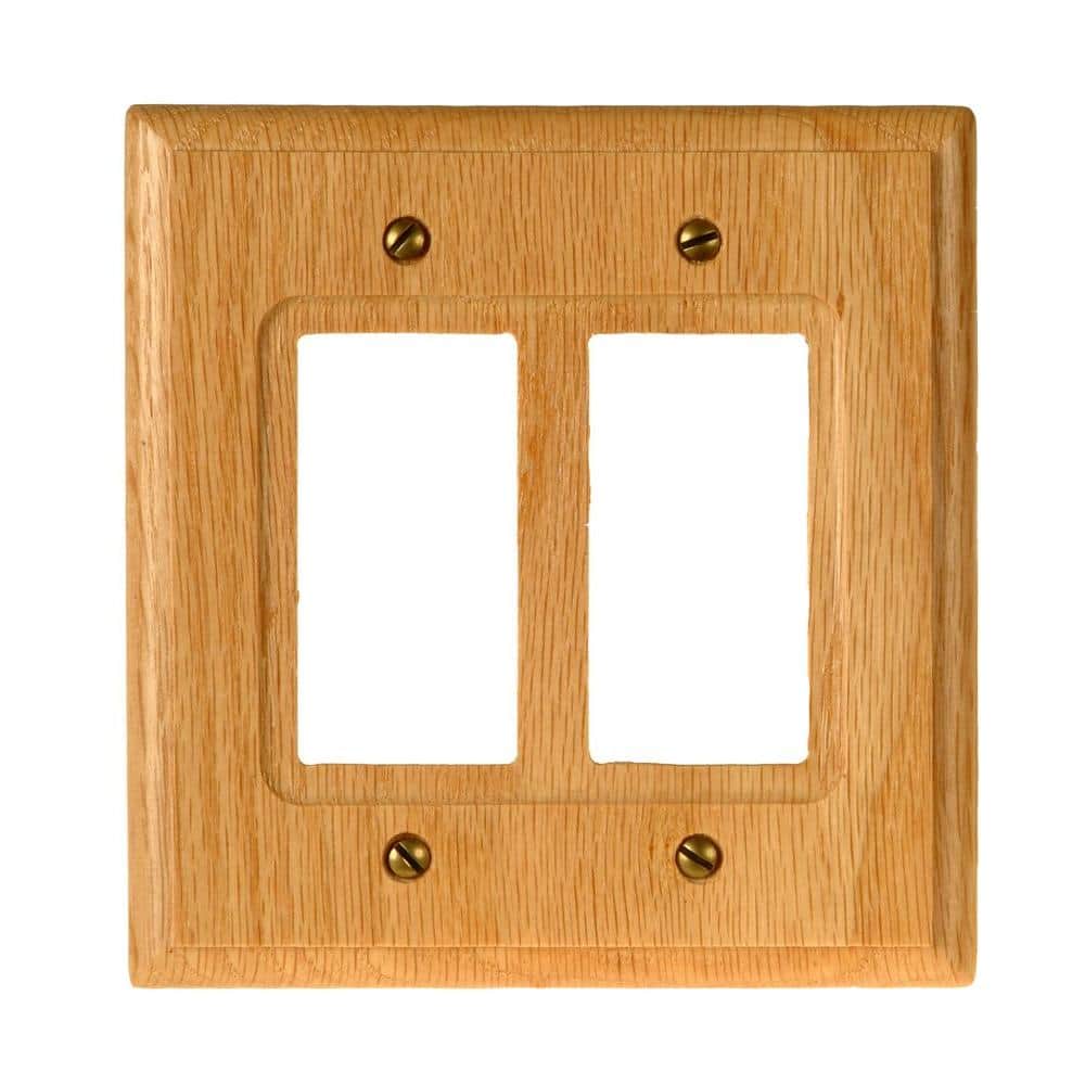 Light Oak Double Rocker Wood Wall Plate