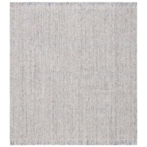 Natural Fiber Gray/Beige 4 ft. x 4 ft. Woven Thread Square Area Rug