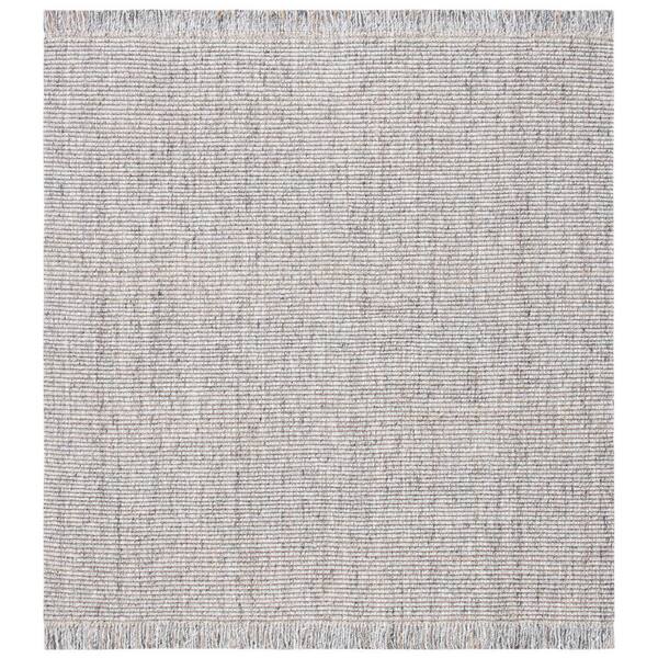SAFAVIEH Natural Fiber Gray/Beige 8 ft. x 8 ft. Woven Thread Square Area Rug