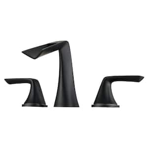 8 in. Widespread Double-Handle Bathroom Faucet in Matte Black