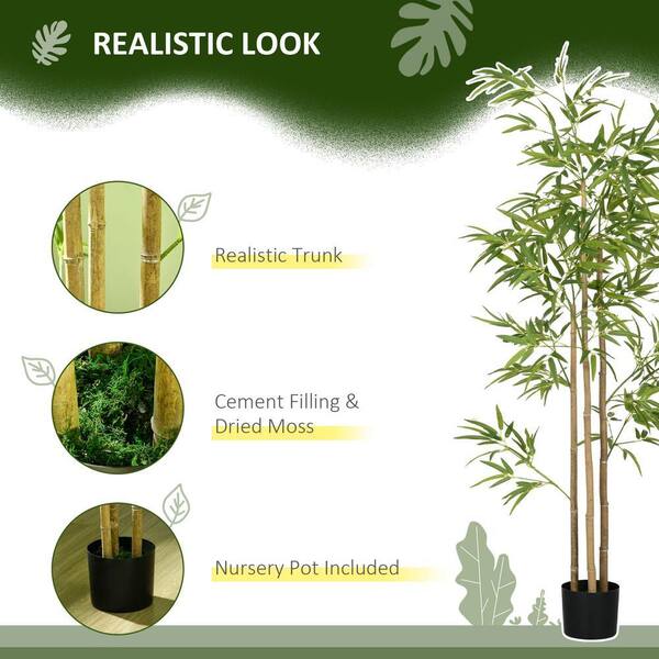 Modern Classic 6 ft. Green Artificial Bamboo Tree in Pot for Home