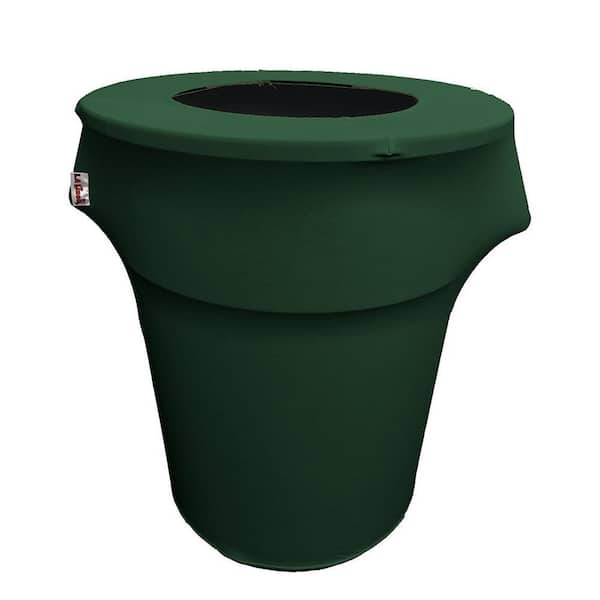Stretch Spandex Trash Can Cover 44 Gal. Round in Hunter Green