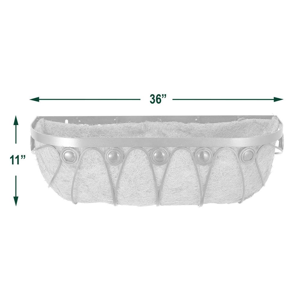 Emerald 36-Inch Black Metal and Coconut Wall Planter