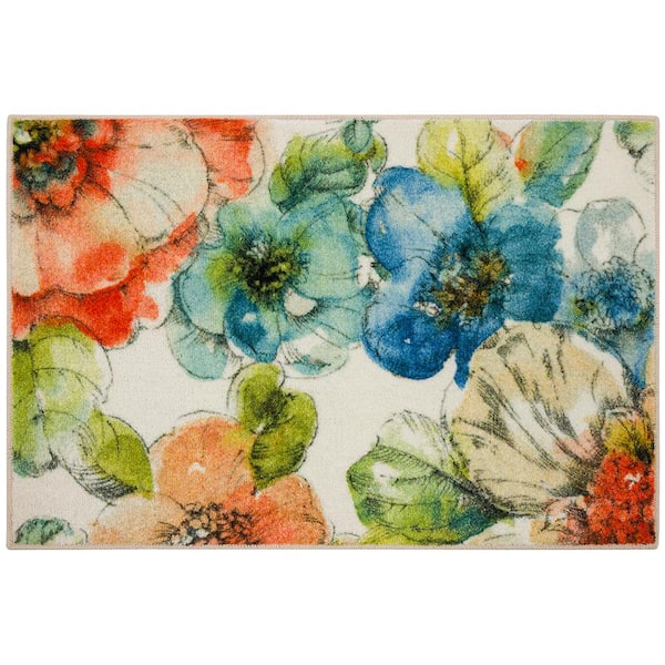 Mohawk Home Summer Bloom Garden Cream 2 ft. x 3 ft. Floral Area Rug