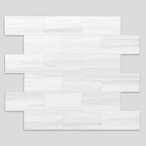 11.6 in. x 11.4 in. x 0.12 in. White Peel and Stick Backsplash for Kitchen, Self-Adhesive Vinyl Wall Tile, 10-Pack