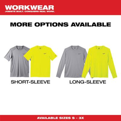 Men's Large Hi-Vis GEN II WORKSKIN Light Weight Performance Short-Sleeve T-Shirt