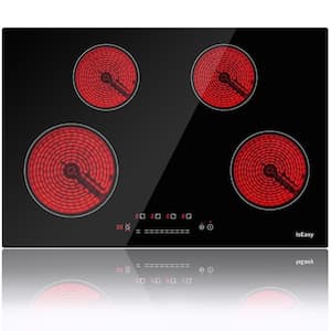 30 in. 4-Elements Radiant Electric Cooktop in Black with Smooth Surface