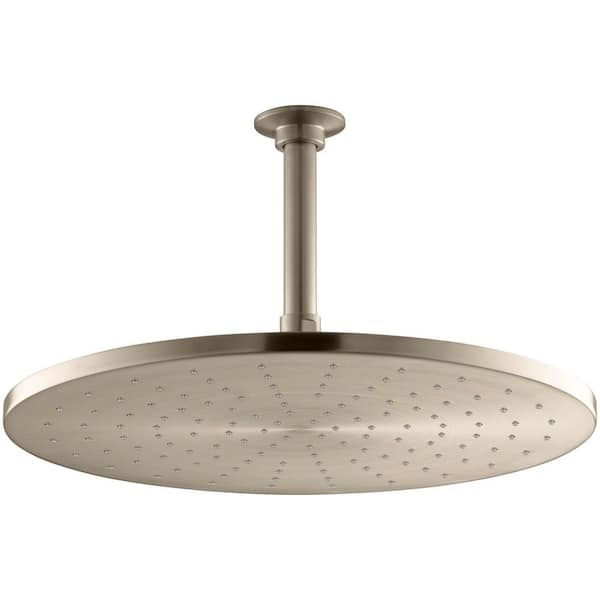 KOHLER 1-Spray Single Function 14 in. Contemporary Raincan Round Showerhead with Katalyst Spray in Vibrant Brushed Bronze