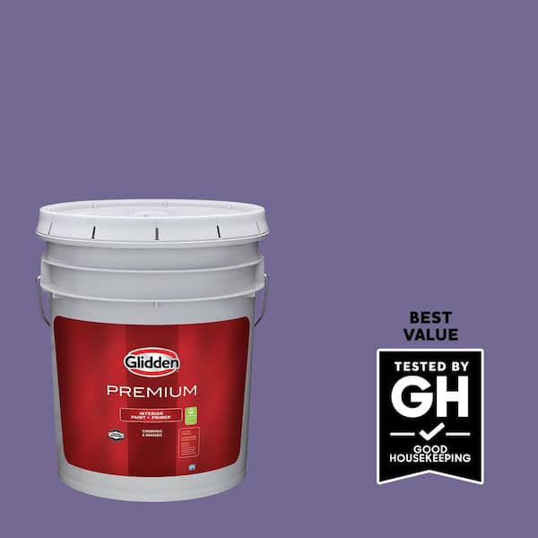 Glidden Premium 5 gal. PPG1175-6 Purple Grapes Eggshell Interior Paint