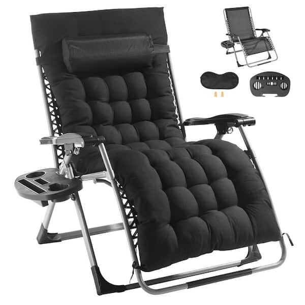 Zero Gravity Chair, Black Plastic Outdoor Rocking Chair 33 in. Adjustable Chair for Indoor, Outdoor 500 lbs. 2025 Update