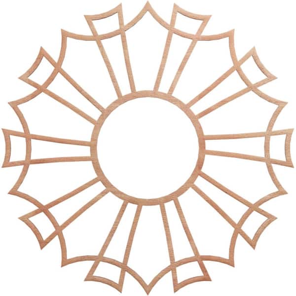 Ekena Millwork 24 in. x 24 in. x 1/4 in. Augustus Wood Fretwork Pierced Ceiling Medallion, Cherry