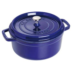 Cast Iron 4 qt. Round Cast Iron Dutch Oven in Dark Blue with Lid