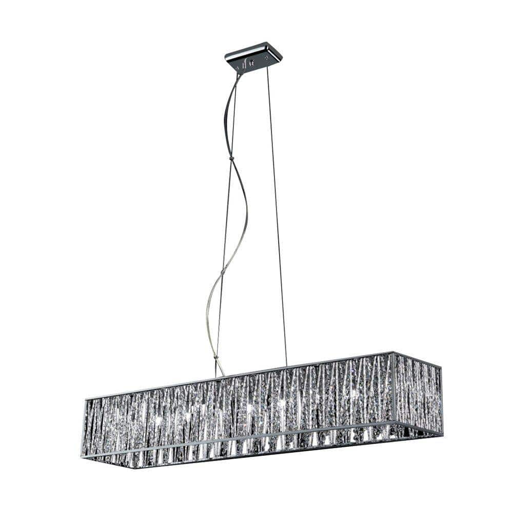Terra 9-Light Chrome Chandelier with Aluminum Shade