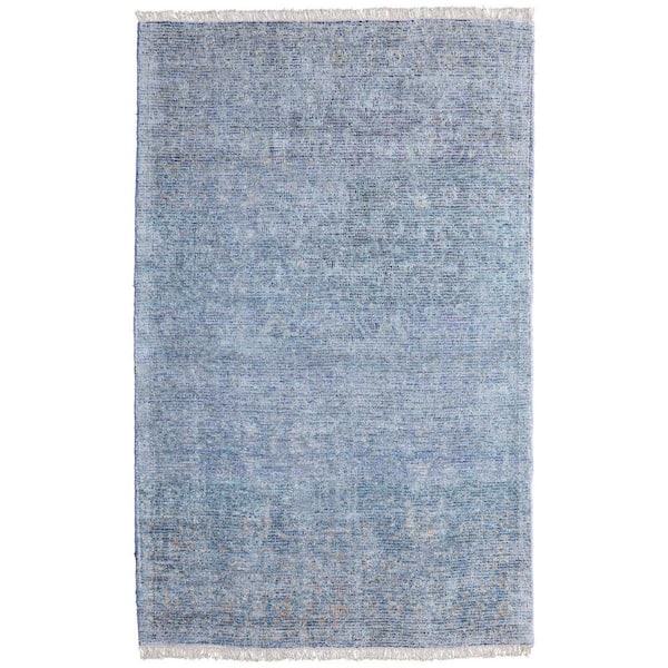 HomeRoots 9 X 12 Blue, Gray Abstract Area Rug