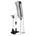 BonJour Battery-Powered Black Stainless Steel Milk Frother with Chrome Stand  53776 - The Home Depot