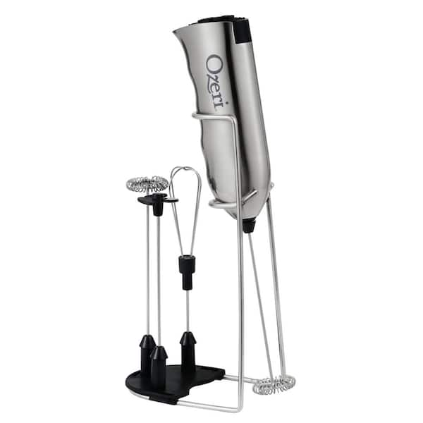 Ozeri Deluxe Stainless Steel Handheld Milk Frother with Stand and 4  Attachments OZMF1 - The Home Depot