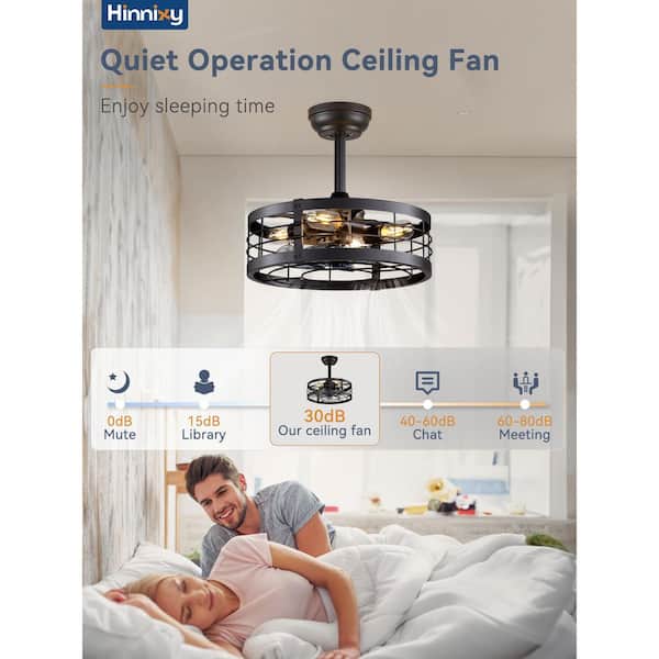 HINNIXY 16.5 in. Indoor Black Ceiling Fan Caged Ceiling Fan with